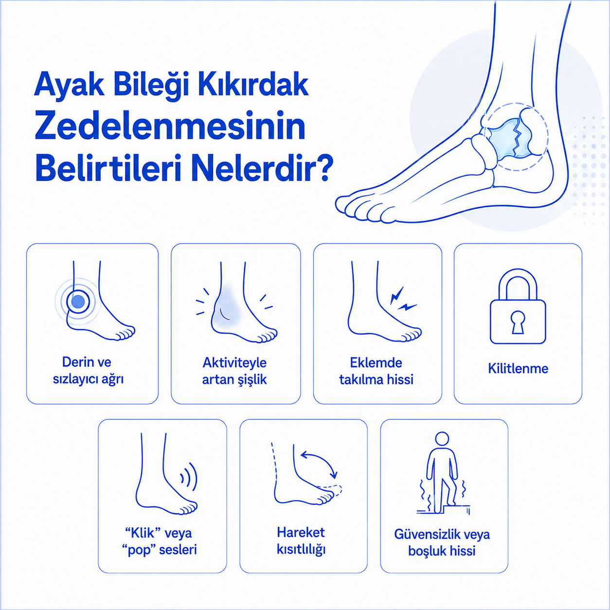 Ayak Bileği Kıkırdak Zedelenmesinin Belirtileri